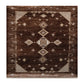 Elegant Geometric Pattern Machine-Made Rug in Rich Brown Tones
