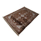 Elegant Geometric Pattern Machine-Made Rug in Rich Brown Tones