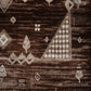 Elegant Geometric Pattern Machine-Made Rug in Rich Brown Tones