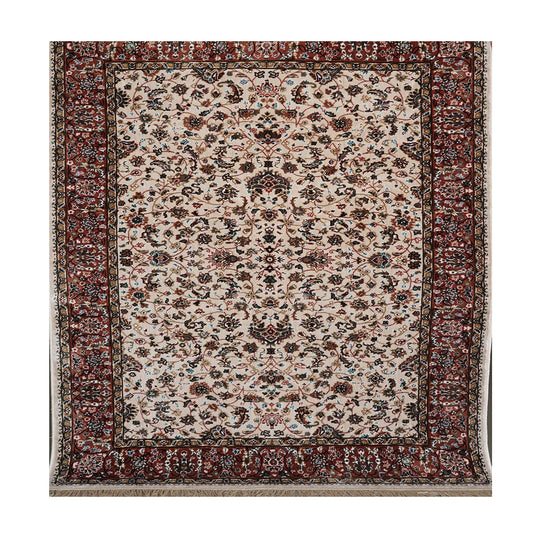 Elegant Traditional Floral Design Machine-Made Rug