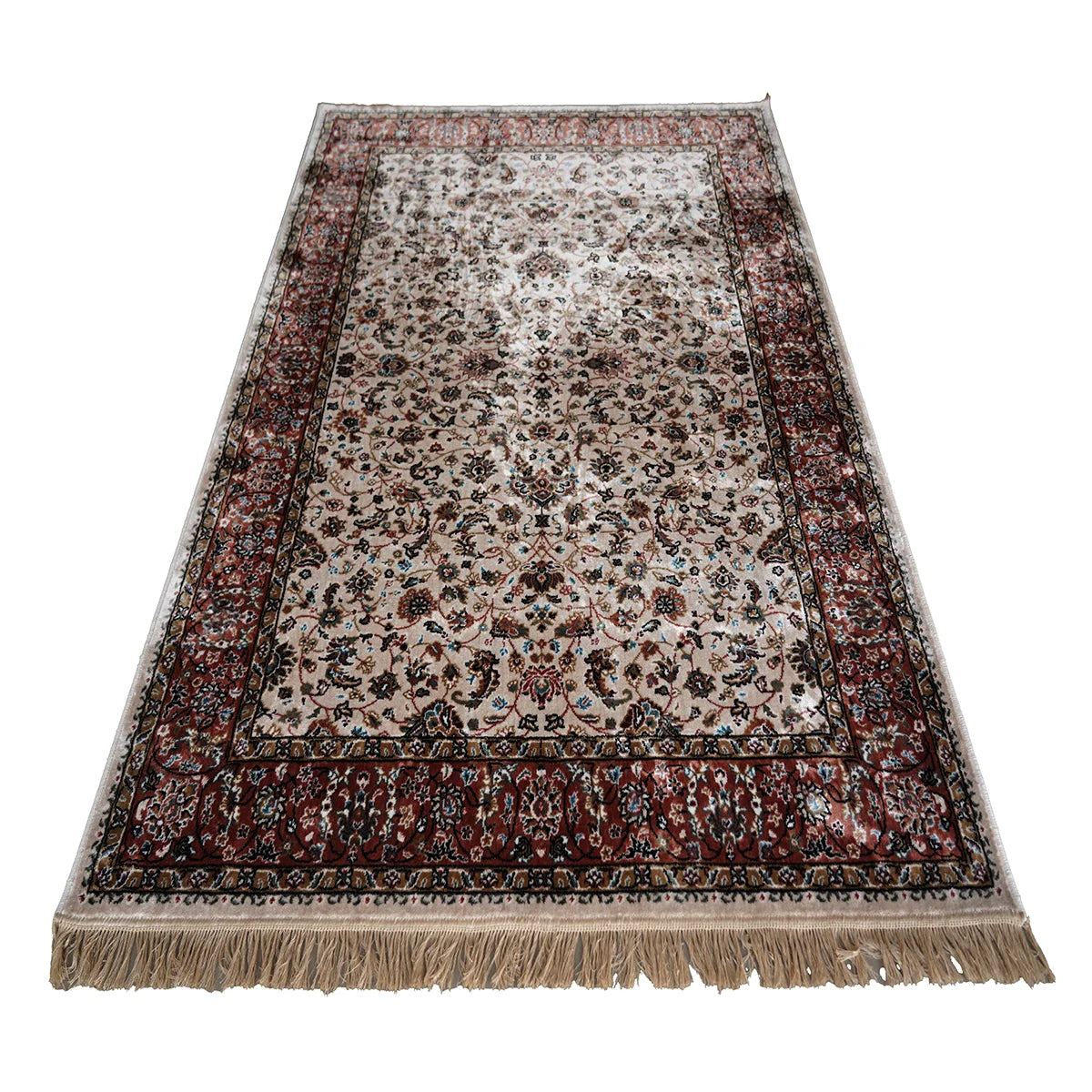 Elegant Traditional Floral Design Machine-Made Rug