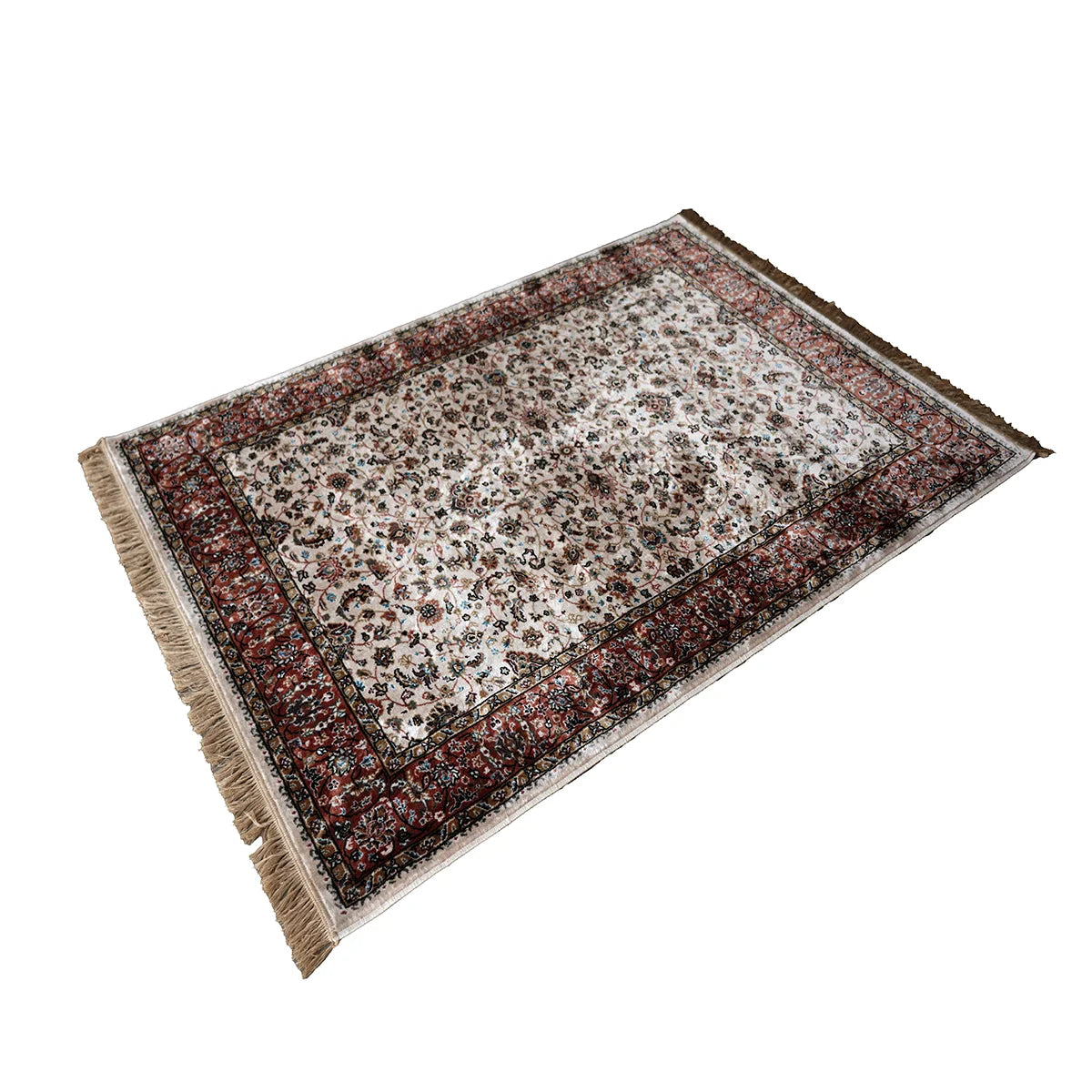 Elegant Traditional Floral Design Machine-Made Rug