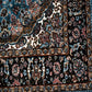 Elegant Persian Style Machine-Made Rug – Blue & Black Floral Medallion Design