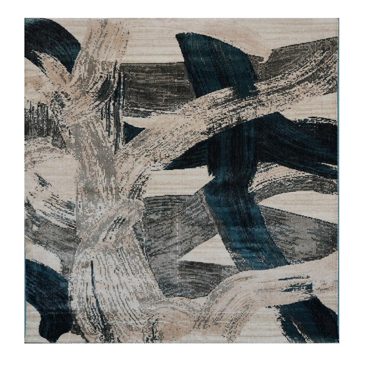 Modern Abstract Brushstroke Design Machine-Made Rug