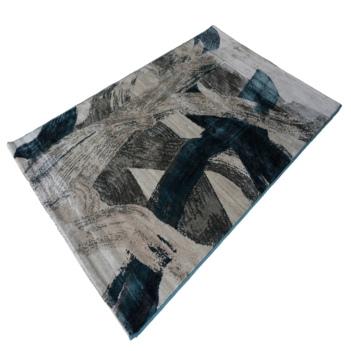 Modern Abstract Brushstroke Design Machine-Made Rug