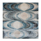 Modern Geometric Pattern Machine-Made Rug in Blue & Beige Tones
