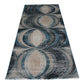 Modern Geometric Pattern Machine-Made Rug in Blue & Beige Tones