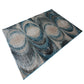 Modern Geometric Pattern Machine-Made Rug in Blue & Beige Tones