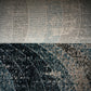 Modern Geometric Pattern Machine-Made Rug in Blue & Beige Tones