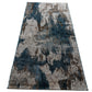 Abstract Blue & Beige Machine-Made Rug – Contemporary Area Carpet