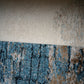 Abstract Blue & Beige Machine-Made Rug – Contemporary Area Carpet