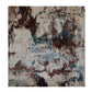Abstract Modern Machine-Made Rug in Earth & Teal Tones