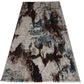 Abstract Modern Machine-Made Rug in Earth & Teal Tones