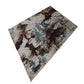 Abstract Modern Machine-Made Rug in Earth & Teal Tones